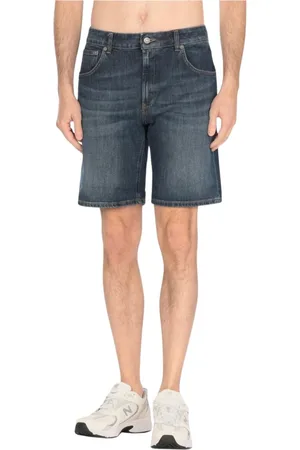 Dondup Korte broeken, Heren, Blauw, W30, Katoen, Klassieke Blauwe Tailored Shorts
