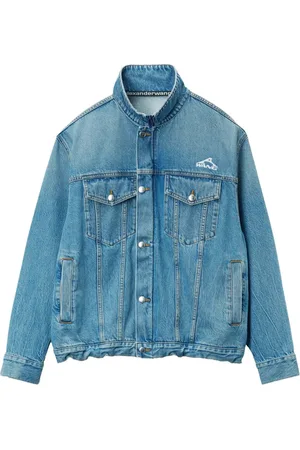 Alexander Wang Jassen, Dames, Blauw, S, Denim, Lichtblauwe Knoopsluiting Buitenkleding