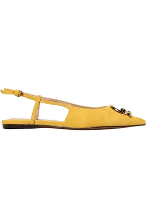 Coccinelle Schoenen, Dames, Geel, 40 EU, Metalen Gesp Slingback Flats Nude