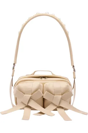 Simone Rocha Tassen, Dames, , ONE Size, Leer, Parel Strik Schoudertas