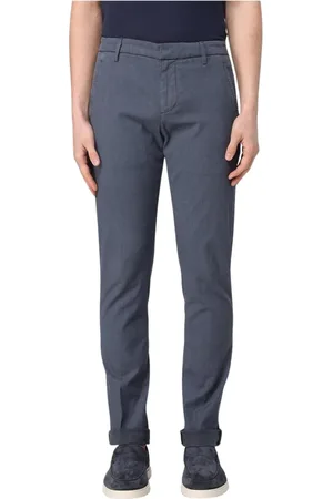Dondup Broeken, Heren, Blauw, W30, Katoen, Slim Fit Casual Chinos Blauwe Broek