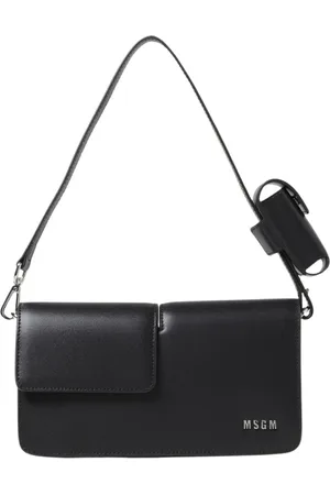 Msgm Tassen, Dames, Zwart, ONE Size, Leer, Zwarte leren schoudertas