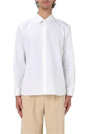Saint Laurent Overhemden, Heren, Wit, 2Xs, Katoen, Zwarte Poplin Overhemd Elegante Stijl