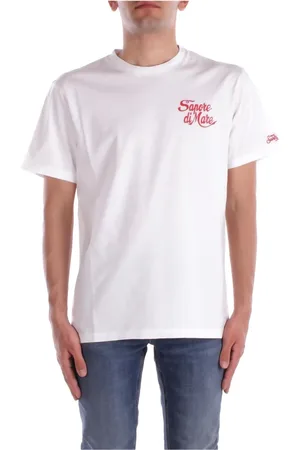 MC2 SAINT BARTH Tops, Heren, Wit, XL, Katoen, Logo Front Pocket T-shirt Polos