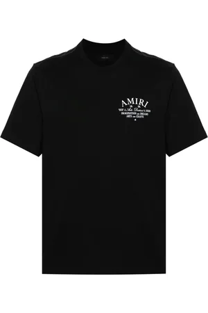 AMIRI Tops, Heren, Zwart, XL, Katoen, Art District Logo T-shirt in het zwart