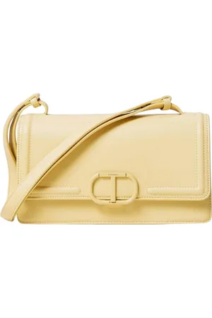 Twin-Set Tassen, Dames, Geel, ONE Size, Leer, Blauwe Leren Crossbody Tas