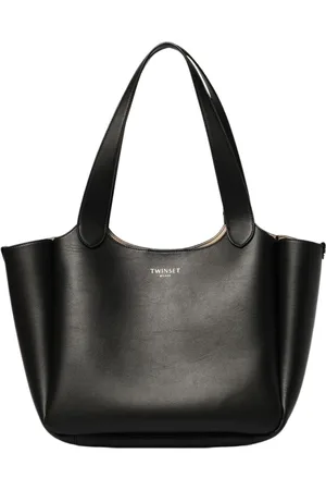 Twin-Set Tassen, Dames, Zwart, ONE Size, Leer, Elegante Zwarte Schoudertas