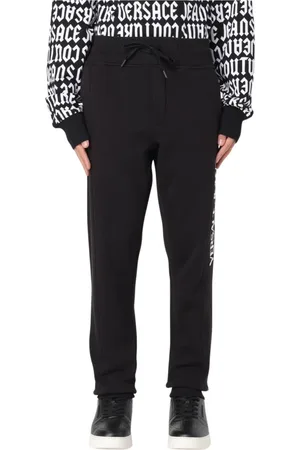 VERSACE Broeken, Heren, Zwart, M, Katoen, Moderne Man Grijs Logo Joggers