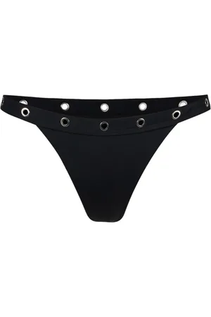 Iceberg Badkleding, Dames, Zwart, M, Zwarte hoog uitgesneden slip met metalen studs in de taille