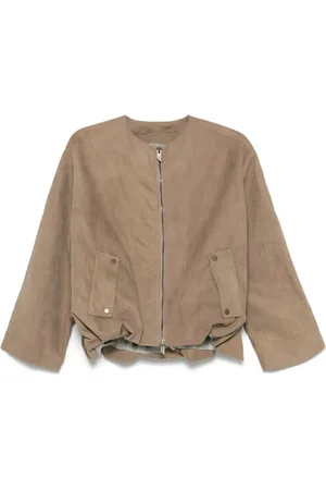 SALVATORE SANTORO Jassen, Dames, , S, Puffball Hem Leren Buitenkleding