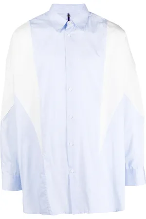 OAMC Overhemden, Heren, Blauw, M, Katoen, Gestreept Katoenen Overhemd