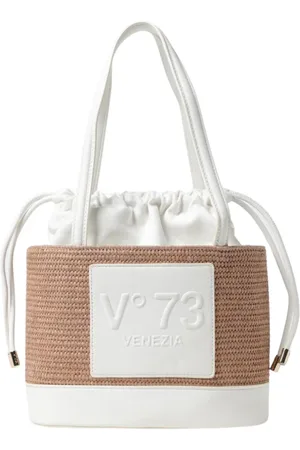 V°73 Tassen, Dames, , ONE Size, Leer, Raffia Bucket Schoudertas