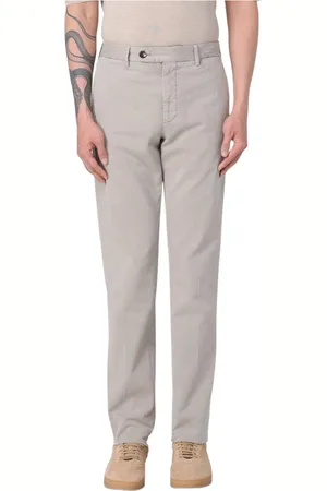Incotex Broeken, Heren, Grijs, L, Leer, Lichtblauwe Slim Fit Chino