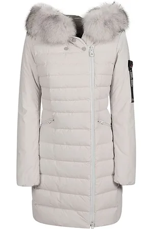 Peuterey Jassen, Dames, Wit, L, Witte Bont Gevoerde Jas