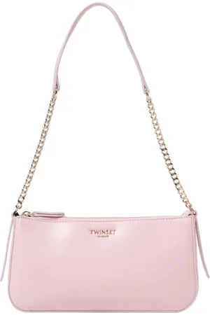 Twin-Set Tassen, Dames, Roze, ONE Size, Leer, Roze Schoudertas met Kettingband