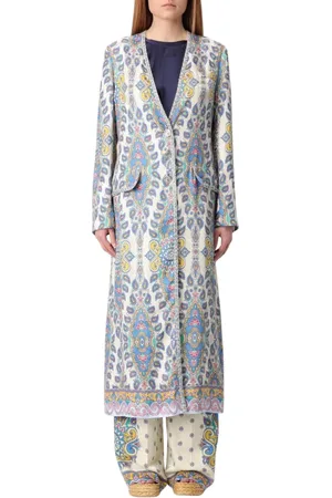 Etro Mantels, Dames, Veelkleurig, L, Elegante Paisley Lange Winterjas