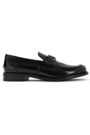Prada Schoenen, Dames, Zwart, 40 EU, Leer, Zwarte Loafer Schoenen Elegante Stijl