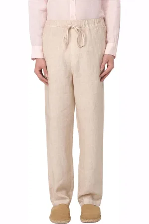 120% Lino Broeken, Heren, , L, Linnen, Linnen Broek met Relaxte Pasvorm