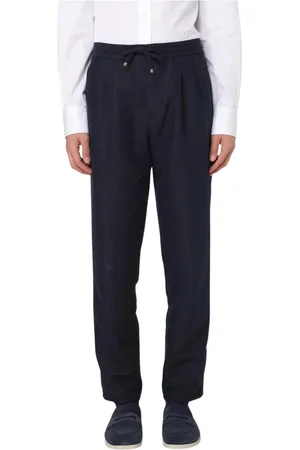 Brunello Cucinelli Broeken, Heren, Blauw, S, Wol, Blauwe Wollen Broek Stijlvol Model