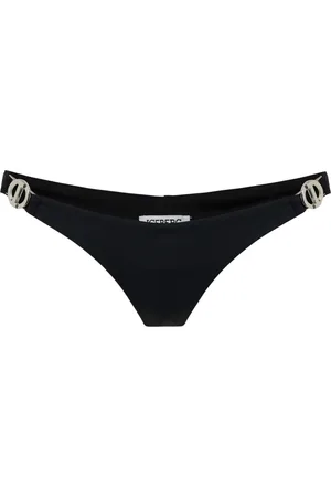 Iceberg Badkleding, Dames, Zwart, S, Zwarte slip met reliëf achtersteeksel en metalen ring aan de zijkanten