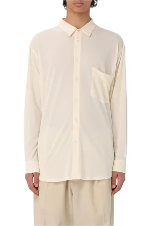 MAGLIANO Overhemden, Heren, , M, Crème Gebreid Shirt met Lange Mouwen