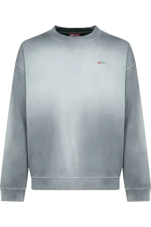 Diesel Sweatshirts & Hoodies, Heren, Blauw, XL, Katoen, Blauwe Katoenen Trui, Relaxte Pasvorm, Ronde Hals