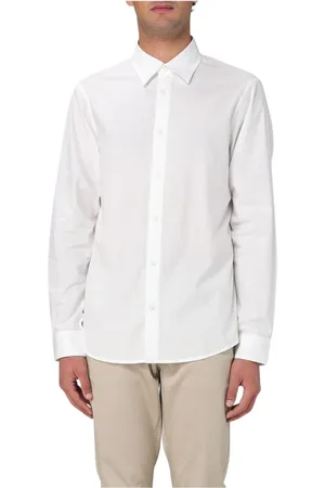Armani Exchange Overhemden, Heren, Wit, S, Katoen, Witte Katoenen Overhemd, Klassiek Ontwerp