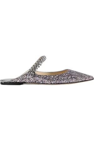 Jimmy Choo Schoenen, Dames, Paars, 36 EU, Roze Crystal Flat Mule Schoenen