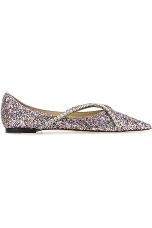 Jimmy Choo Schoenen, Dames, Roze, 36 EU, Versierde Leren Ballerina