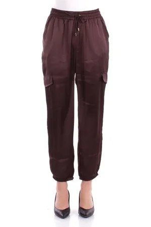 Liu Jo Broeken, Dames, Bruin, S, Polyester, Bruine Sportbroek met Zakken