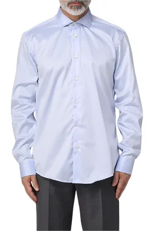 Brian Dales Overhemden, Heren, Blauw, M, Katoen, Elegante Blauwe Overhemd