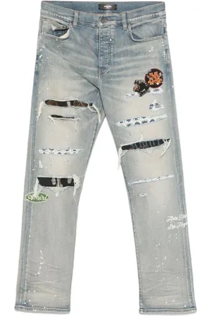 AMIRI Jeans, Heren, Blauw, W30, Lichtblauwe Ripped Jeans