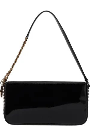 Stella McCartney Tassen, Dames, Zwart, ONE Size, Leer, Paarse Ketting Schoudertas