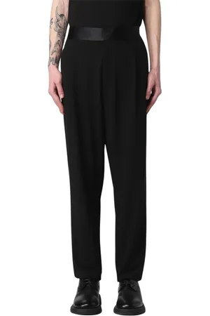 Giorgio Armani Broeken, Heren, Zwart, L, Satijn, Elegante Satijnen Taillebroek