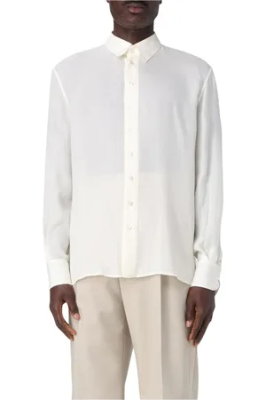 Saint Laurent Overhemden, Heren, , 2Xs, Tijdloos Geel Langemouw Overhemd