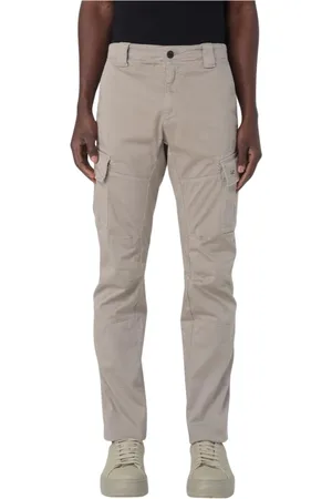 C.P. Company Broeken, Heren, Grijs, M, Grijze Cargo Broek met Meerdere Zakken