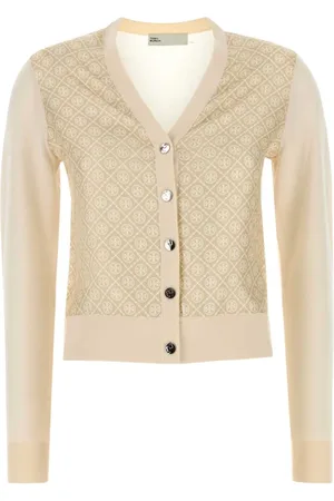 Tory Burch Truien, Dames, , S, Wol, Ivoor Wol Vest Breisels