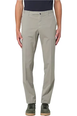 Incotex Broeken, Heren, Groen, M, Katoen, Beige Slim Fit Katoenen Chino
