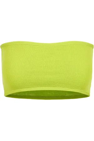 Iceberg Badkleding, Dames, Geel, S, Cederkleurige gebreide bandeau top