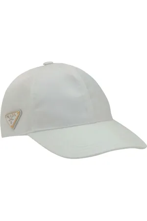 Prada Accessoires, Dames, Wit, M, Baseball Cap met Driehoekig Logo Patch