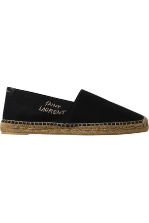 Saint Laurent Schoenen, Dames, Zwart, 36 EU, Zwarte Geborduurde Espadrilles Casual Stijl