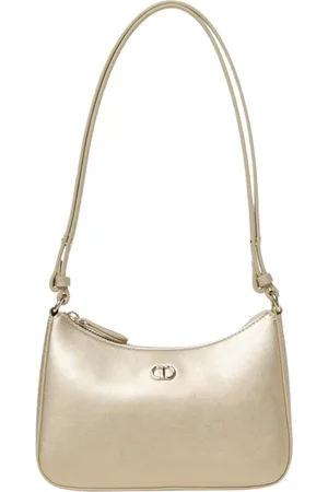 Twin-Set Tassen, Dames, Geel, ONE Size, Gouden Metallic Schoudertas