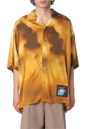 AMBUSH Overhemden, Heren, Geel, M, Leer, Gele Tie Dye Shirt