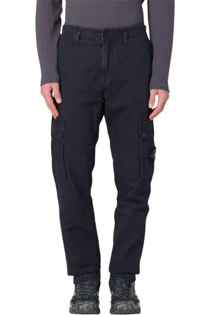 Stone Island Broeken, Heren, Blauw, W36, Katoen, Moderne Cargo Broek Met Zakken