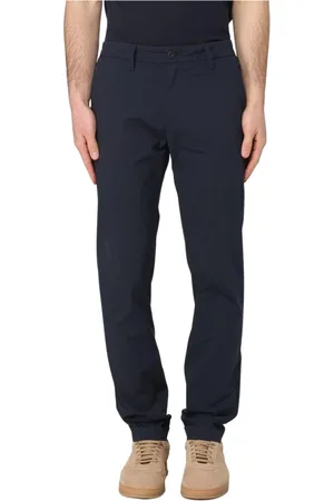 RE-HASH Broeken, Heren, Blauw, W35, Klassieke Pasvorm Blauwe Chino Broek