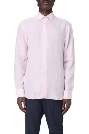 Etro Overhemden, Heren, Roze, 4Xl, Linnen, Roze Lange Mouwen Shirt