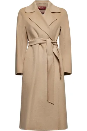 Max Mara Mantels, Dames, , S, Katoen, Asymmetrische Geribbelde Taillejas