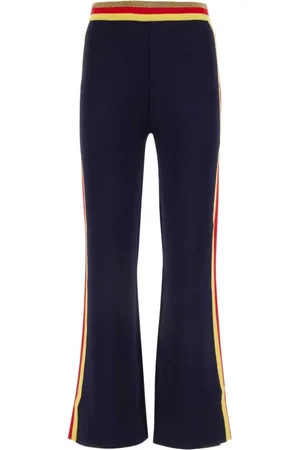 Paco rabanne Broeken, Dames, Blauw, M, Multicolor Stretch Viscose Blend Joggers