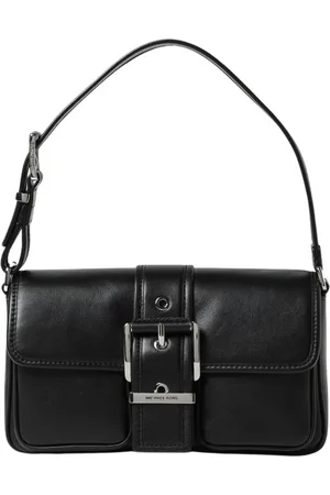 Michael Kors Tassen, Dames, Zwart, ONE Size, Leer, Roze Schoudertas met Gespsluiting