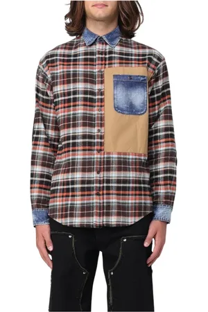 Dsquared2 Overhemden, Heren, Veelkleurig, S, Katoen, Rood Geruit Flanellen Overhemd Stijlvol Veelzijdig